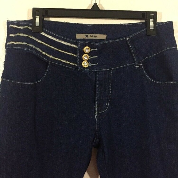 X- Tasy Women's Blue Denim Stretch Bermuda Shorts - Picture 6 of 7